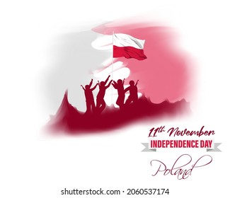 Vector illustration of happy Poland independence day