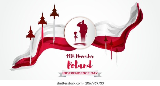Vector illustration of happy Poland independence day