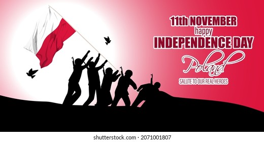 Vector illustration of happy Poland independence day