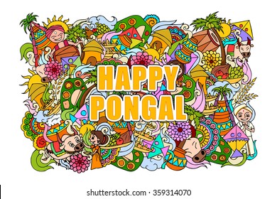 vector illustration of Happy Pongal celebration background