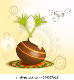  Vector illustration of Happy Pongal greeting card.