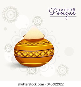 Vector illustration of Happy Pongal greeting card.