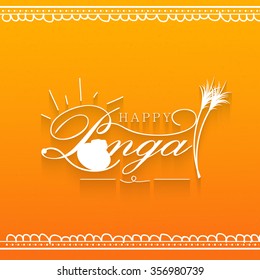Vector illustration of Happy Pongal greeting card.