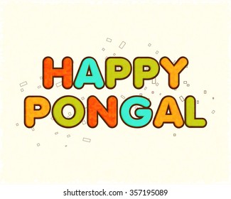 Vector illustration of Happy Pongal greeting card.