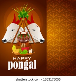 ilustración vectorial de los antecedentes de la celebración del festival religioso de la fiesta feliz de Pongal