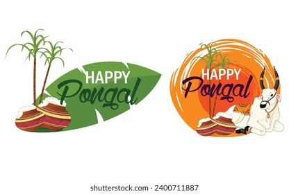 Vektorgrafik Happy Pongal post-editierbare Vorlage Typografie