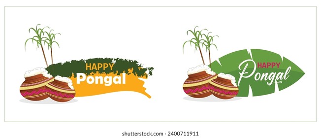 Vector illustration Happy Pongal post editable template 