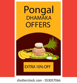 Vector illustration of Happy Pongal Sale Background.