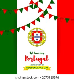 Vector illustration of happy Portgual independence day