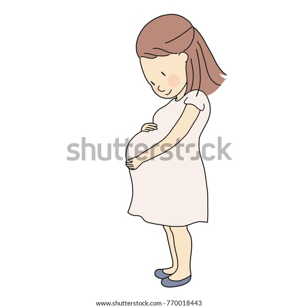 Illustration Vectorielle D Une Femme Enceinte Heureuse Image Vectorielle De Stock Libre De Droits