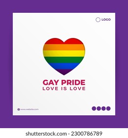 Vector illustration of Happy Pride Month social media story feed set mockup template