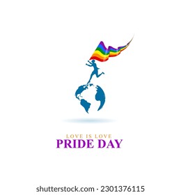 Vector illustration of Happy Pride Month social media story feed set mockup template