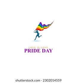 Vector illustration of Happy Pride Month social media story feed set mockup template