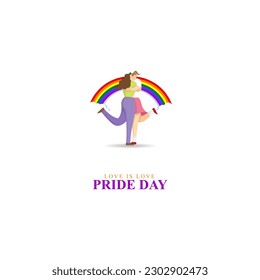 Vector illustration of Happy Pride Month social media story feed set mockup template