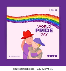 Vektorgrafik von Happy Pride Month Social Media-Geschichte-Feed-Set-Mockup-Vorlage