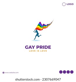 Vector illustration of Happy Pride Month social media story feed mockup template