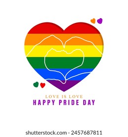 Vector illustration of Happy Pride Month social media feed template