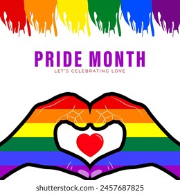 Vector illustration of Happy Pride Month social media feed template