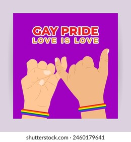 Vector illustration of Happy Pride Month social media feed template