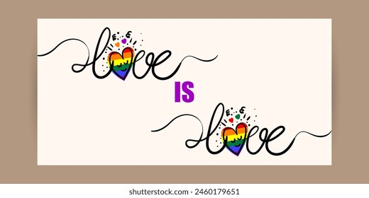 Vector illustration of Happy Pride Month social media feed template