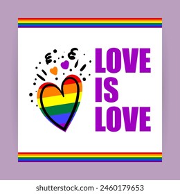 Vector illustration of Happy Pride Month social media feed template