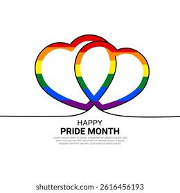 Vector illustration of Happy Pride Month social media template