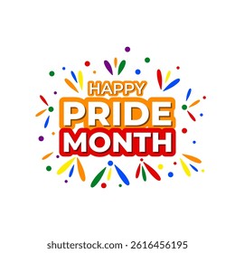 Vector illustration of Happy Pride Month social media template