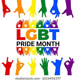 Vector illustration of Happy Pride Month social media template