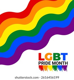 Vector illustration of Happy Pride Month social media template