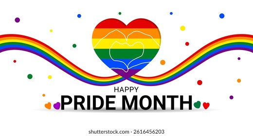 Vector illustration of Happy Pride Month social media template