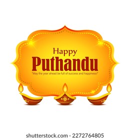 Vector illustration of Happy Puthandu wishes greeting banner, Tamil new year