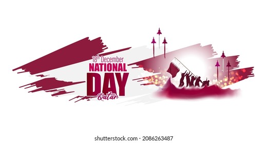 Vector illustration of happy Qatar national day
