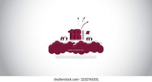 Vector illustration of happy Qatar national day