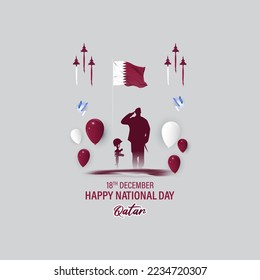 Vector illustration of happy Qatar national day