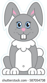 vector illustration of a happy rabbit