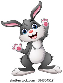 Vector illustration of Happy rabbit cartoon