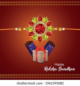 Vector illustration of happy raksha bandhan celebration greeting card