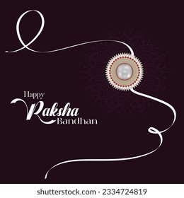 vector Illustration happy Raksha Bandhan Indian festival beautiful greeting card dark background