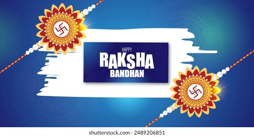 Vector illustration of Happy Raksha Bandhan social media feed template