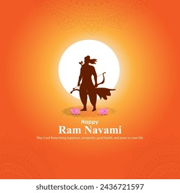 Vector illustration of Happy Rama Navami social media feed template