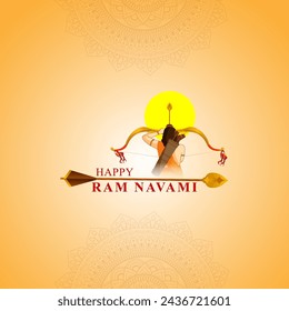 Vector illustration of Happy Rama Navami social media feed template