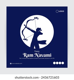 Vector illustration of Happy Rama Navami social media feed template