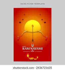 Vector illustration of Happy Rama Navami social media feed A4 template