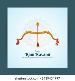 Vector illustration of Happy Rama Navami social media feed template