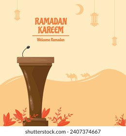 Vector illustration happy ramadan kareem