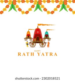 Vector illustration of Happy Rath Yatra social media story feed set mockup template