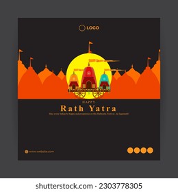 Vector illustration of Happy Rath Yatra social media story feed set mockup template