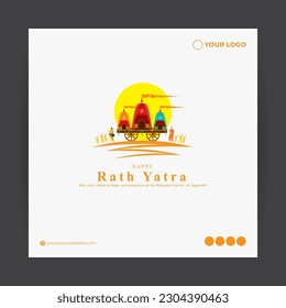 Vector illustration of Happy Rath Yatra social media story feed set mockup template