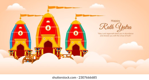Vector illustration of Happy Rath Yatra social media story feed set mockup template