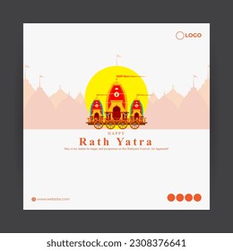 Vector illustration of Happy Rath Yatra social media story feed set mockup template